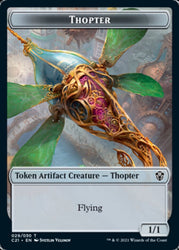 Golem (027) // Thopter Double-Sided Token [Commander 2021 Tokens] Magic: The Gathering