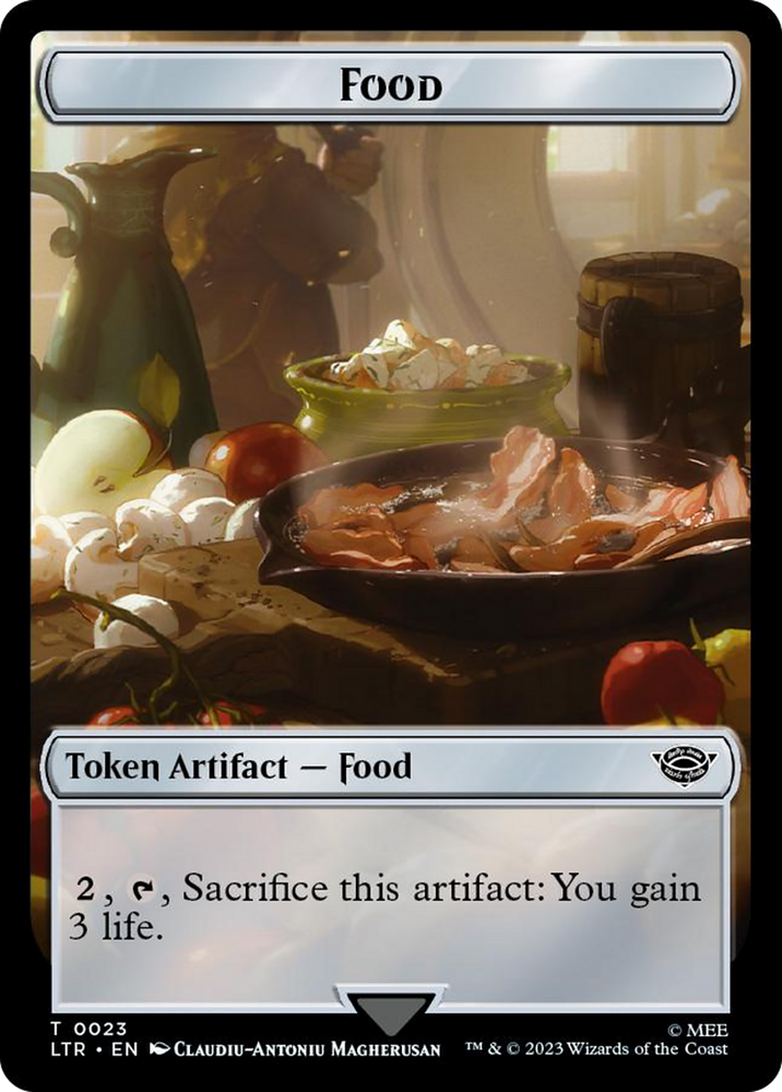 Spirit // Food (0023) Double-Sided Token (Surge Foil) [The Lord of the Rings: Tales of Middle-Earth Tokens] Magic: The Gathering