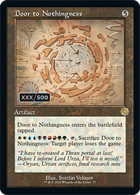 Door to Nothingness (Retro Schematic) (Serial Numbered) [The Brothers' War Retro Artifacts] Magic: The Gathering