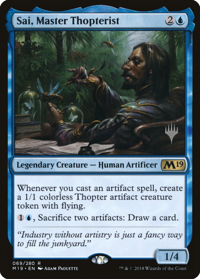 Sai, Master Thopterist (Promo Pack) [Core Set 2019 Promos] Magic: The Gathering