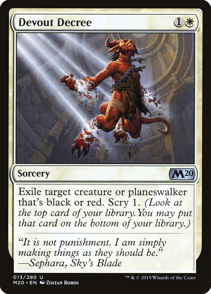 Devout Decree [Core Set 2020] Magic: The Gathering