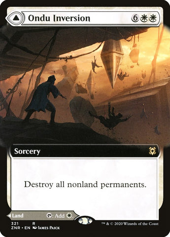 Ondu Inversion // Ondu Skyruins (Extended Art) [Zendikar Rising] Magic: The Gathering