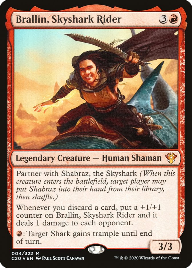 Brallin, Skyshark Rider [Commander 2020] Magic: The Gathering