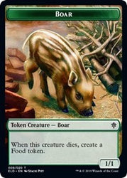 Boar // Food (16) Double-Sided Token [Throne of Eldraine Tokens] Magic: The Gathering
