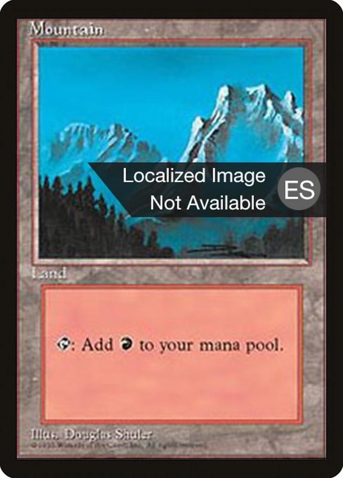 Mountain (B) [Fourth Edition (Foreign Black Border)] Magic: The Gathering