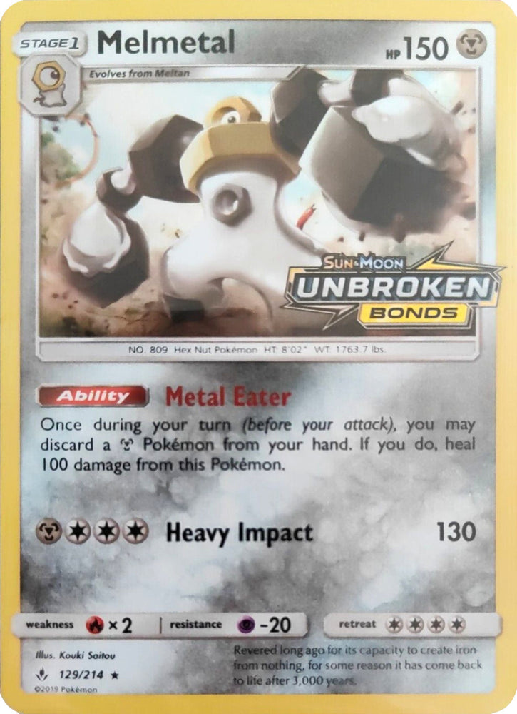 Melmetal (129/214) (Unbroken Bonds Stamped) [Sun & Moon: Unbroken Bonds] Pokémon