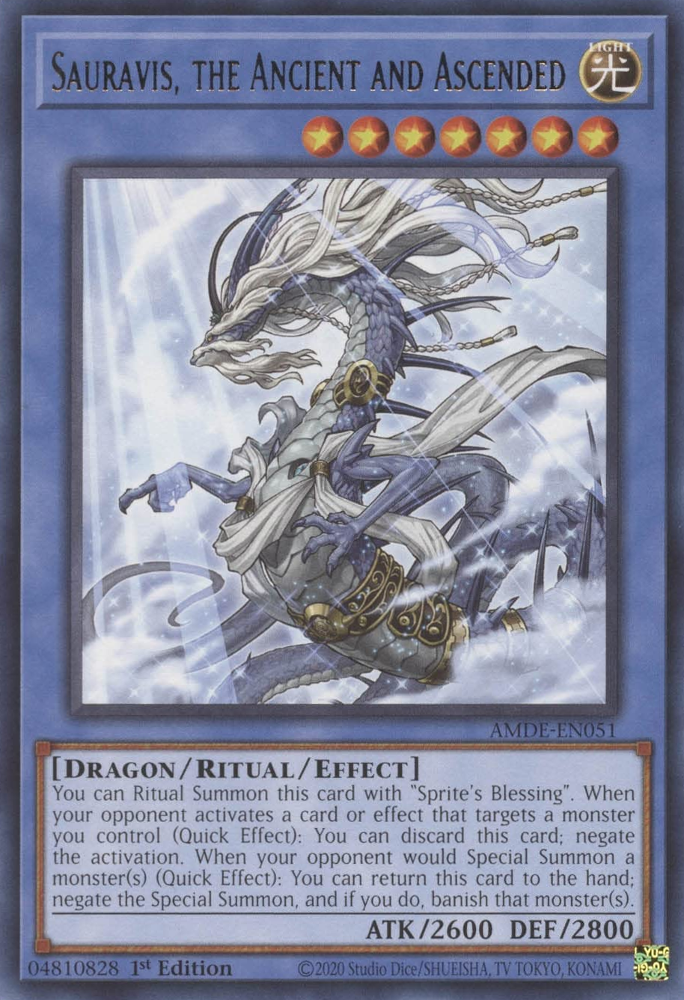 Sauravis, the Ancient and Ascended [AMDE-EN051] Rare Yu-Gi-Oh!