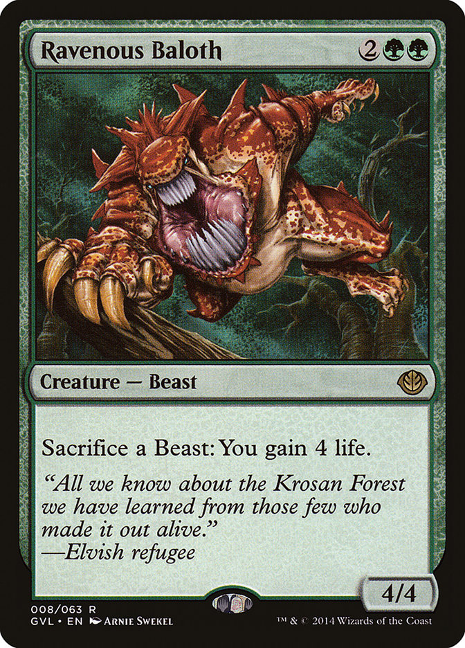 Ravenous Baloth (Garruk vs. Liliana) [Duel Decks Anthology] Magic: The Gathering
