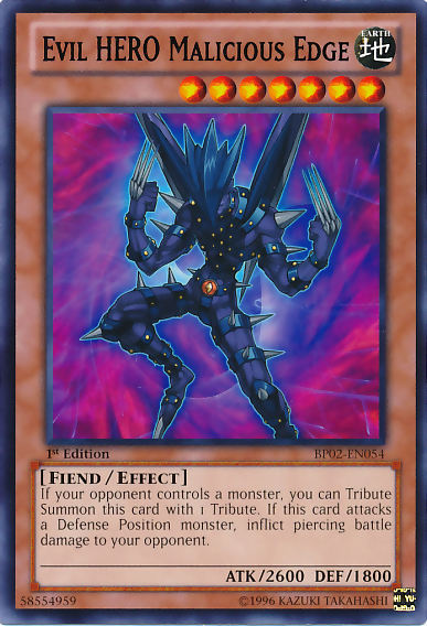 Evil HERO Malicious Edge [BP02-EN054] Rare Yu-Gi-Oh!