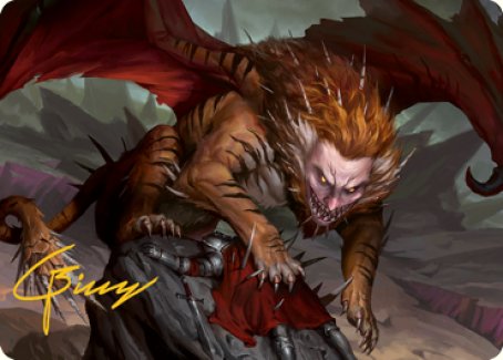 Manticore Art Card (Gold-Stamped Signature) [Dungeons & Dragons: Adventures in the Forgotten Realms Art Series] Magic: The Gathering