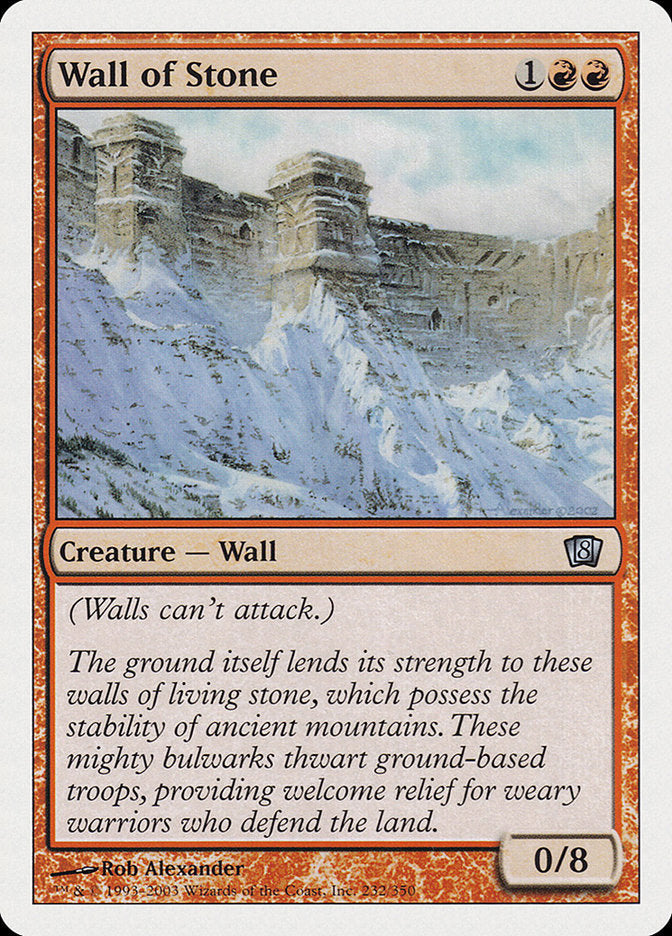 Wall of Stone [Eighth Edition] Magic: The Gathering