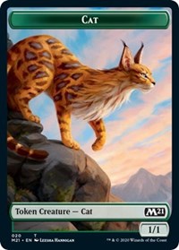 Cat (020) // Dog Double-Sided Token [Core Set 2021 Tokens] Magic: The Gathering