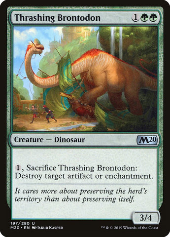 Thrashing Brontodon [Core Set 2020] Magic: The Gathering