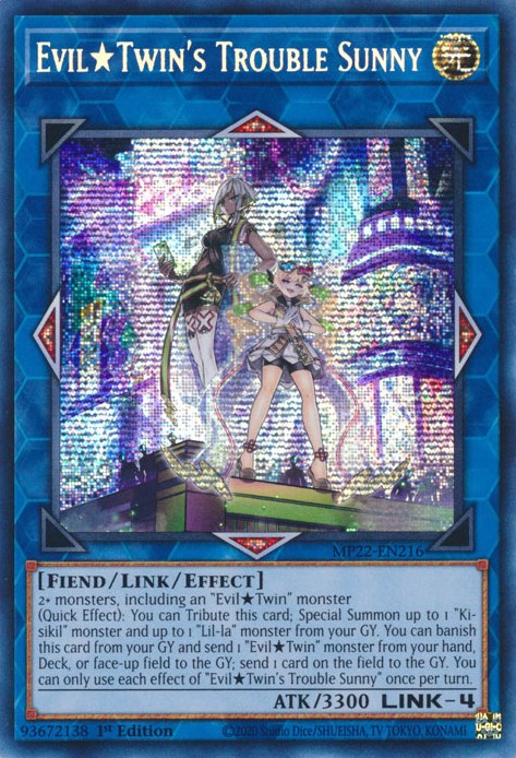 Evil Twin's Trouble Sunny [MP22-EN216] Prismatic Secret Rare Yu-Gi-Oh!