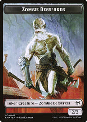 Human Warrior // Zombie Berserker Double-Sided Token [Kaldheim Tokens] Magic: The Gathering