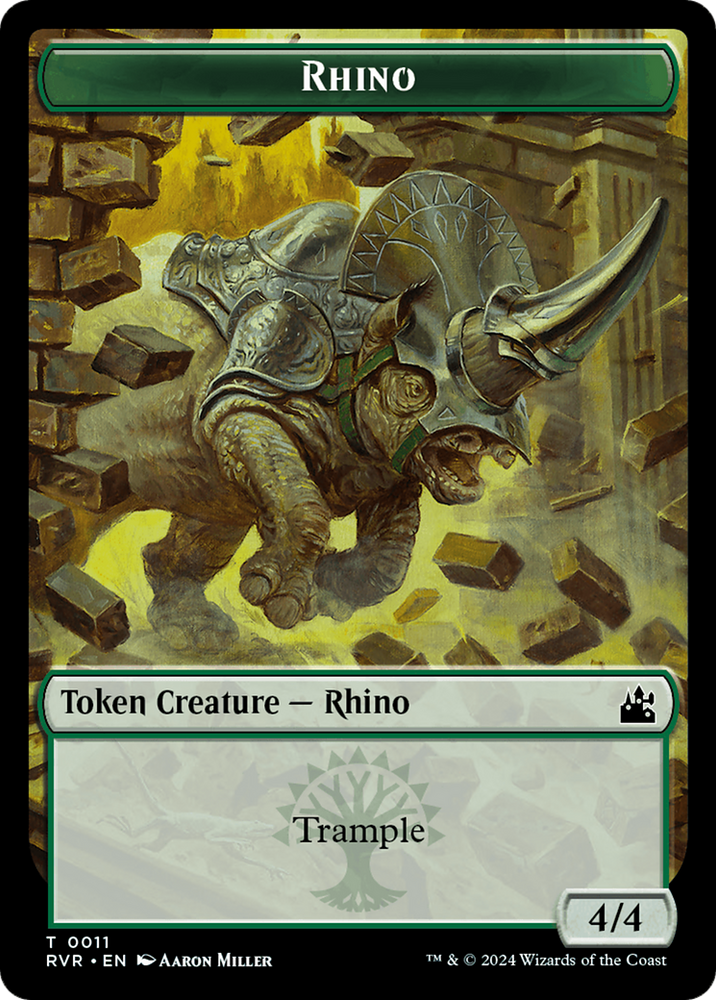 Rhino Token [Ravnica Remastered Tokens] Magic: The Gathering