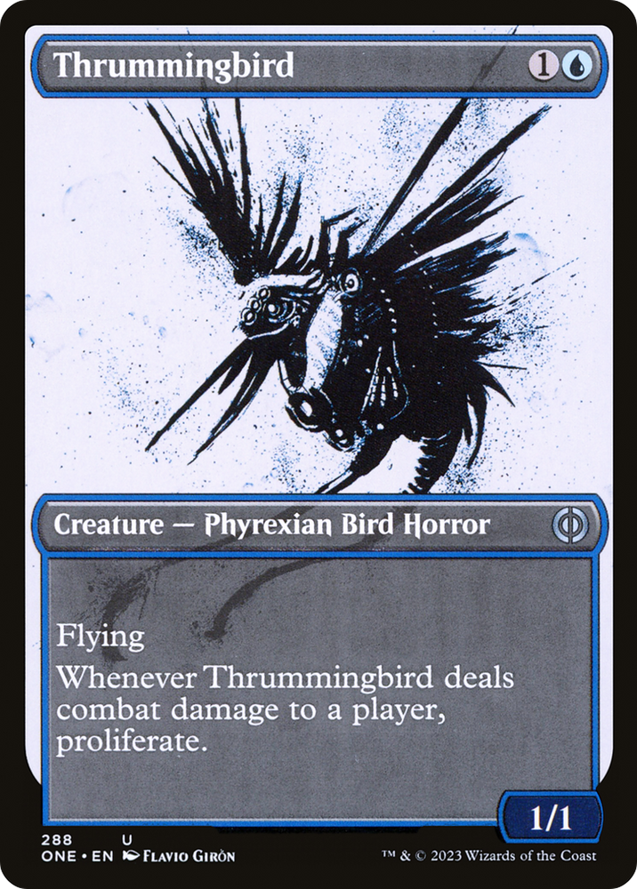 Thrummingbird (Showcase Ichor) [Phyrexia: All Will Be One] Magic: The Gathering