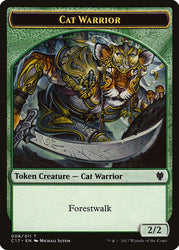 Cat // Cat Warrior Double-Sided Token [Commander 2017 Tokens] Magic: The Gathering