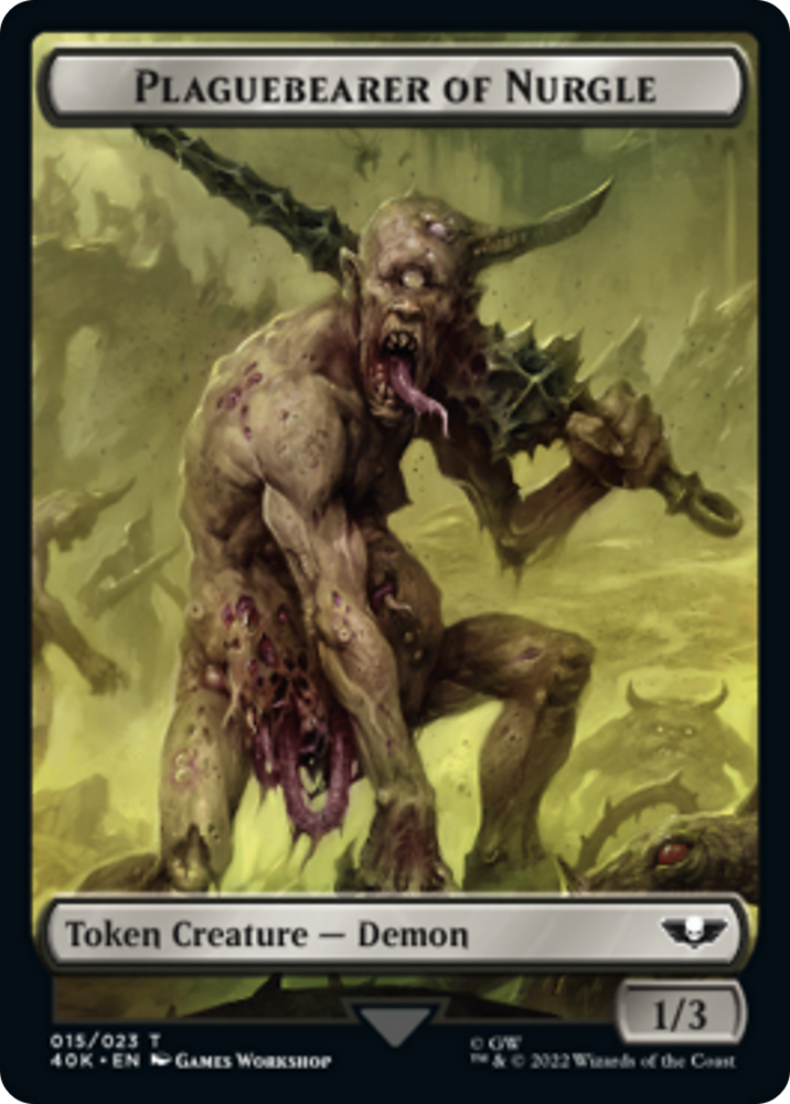 Astartes Warrior // Plaguebearer of Nurgle Double-sided (Surge Foil) [Warhammer 40,000 Tokens] Magic: The Gathering