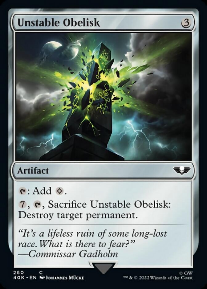 Unstable Obelisk (Surge Foil) [Warhammer 40,000] Magic: The Gathering