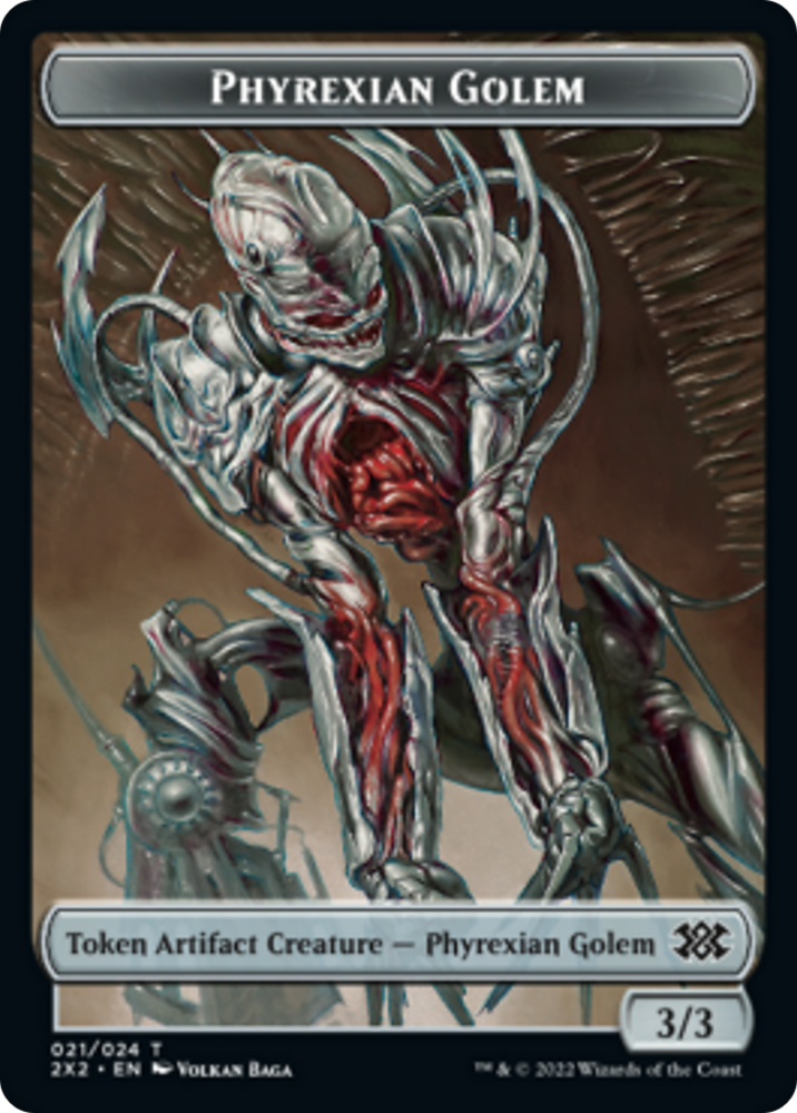 Elemental // Phyrexian Golem Double-Sided Token [Double Masters 2022 Tokens] Magic: The Gathering