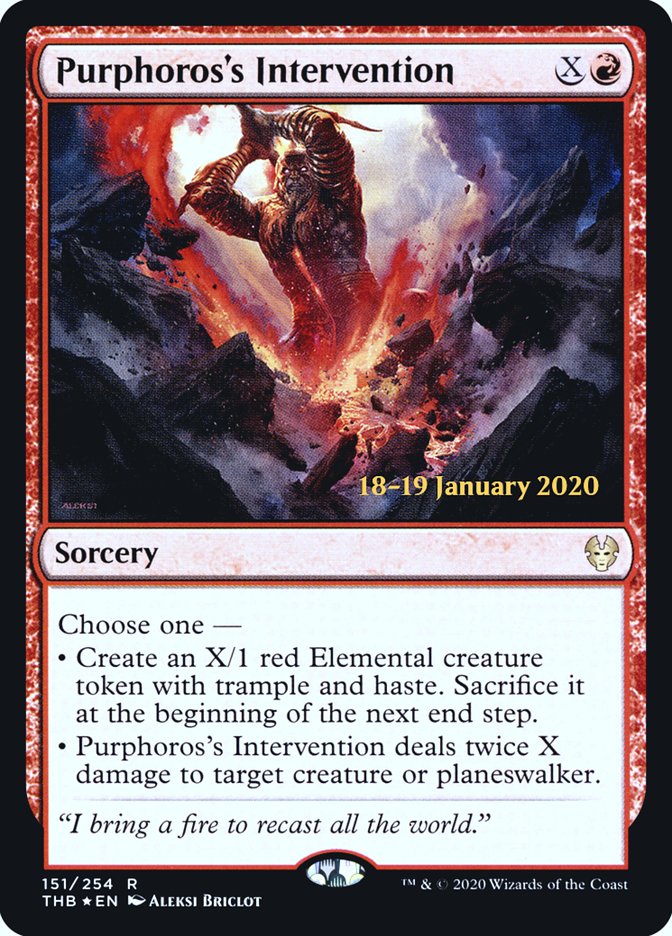 Purphoros's Intervention [Theros Beyond Death Prerelease Promos] Magic: The Gathering