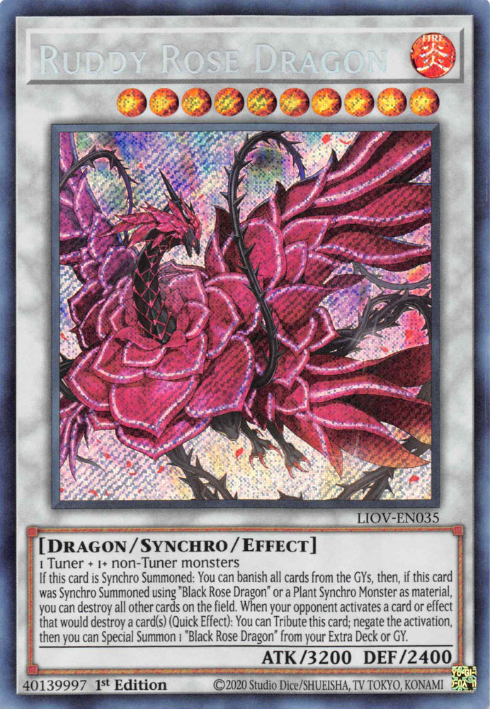 Ruddy Rose Dragon [LIOV-EN035] Secret Rare Yu-Gi-Oh!