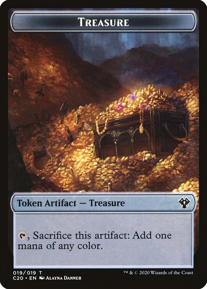 Spirit // Treasure Double-Sided Token [Commander 2020 Tokens] Magic: The Gathering
