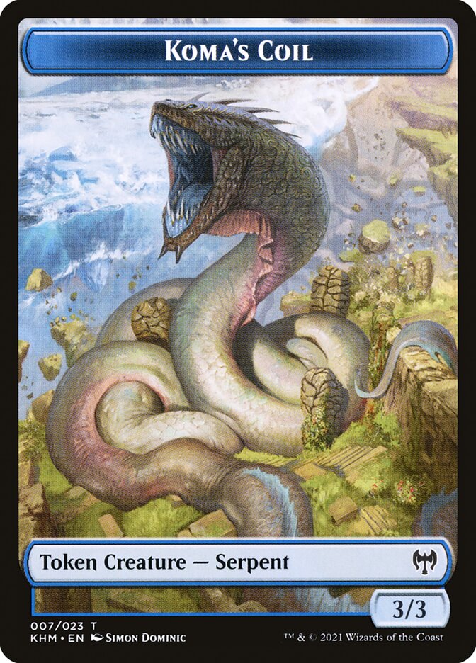 Elf Warrior // Koma's Coil Double-Sided Token [Kaldheim Tokens] Magic: The Gathering