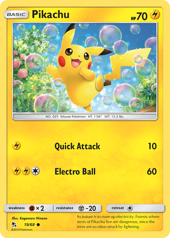 Pikachu (19/68) [Sun & Moon: Hidden Fates] Pokémon