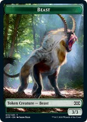 Beast // Saproling Double-Sided Token [Double Masters Tokens] Magic: The Gathering