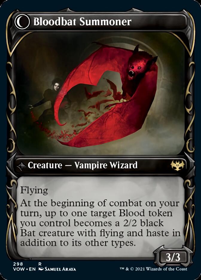 Voldaren Bloodcaster // Bloodbat Summoner (Showcase Fang Frame) [Innistrad: Crimson Vow] Magic: The Gathering