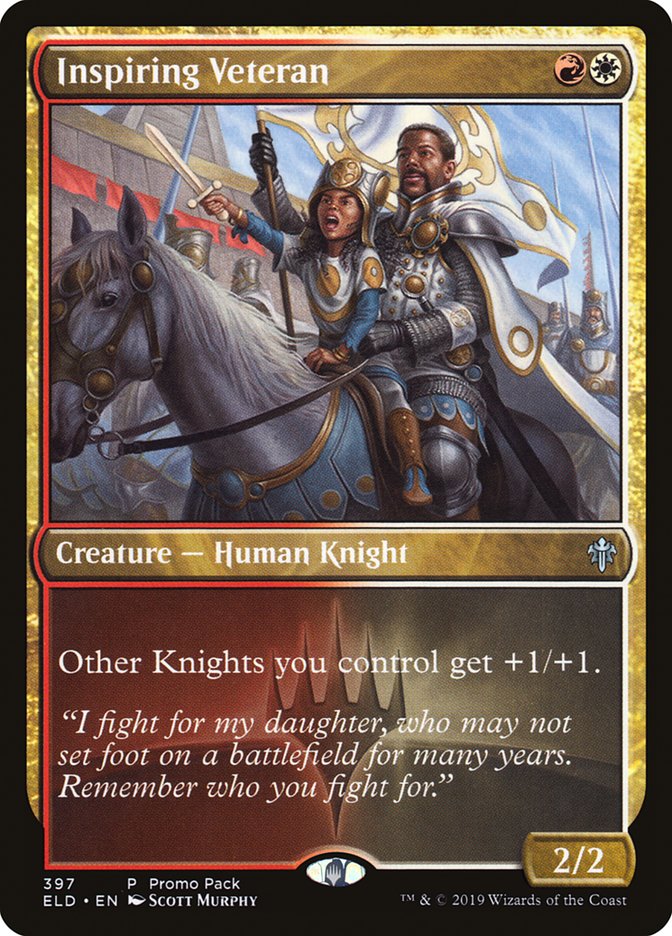 Inspiring Veteran (Promo Pack) [Throne of Eldraine Promos] Magic: The Gathering