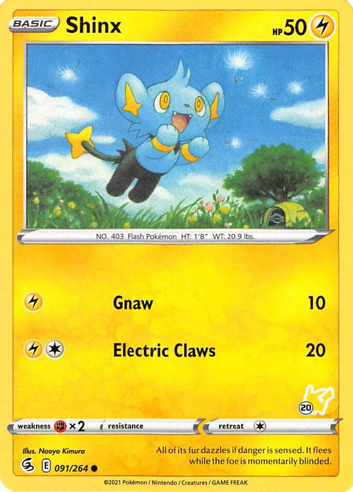 Shinx (091/264) (Pikachu Stamp #20) [Battle Academy 2022] Pokémon