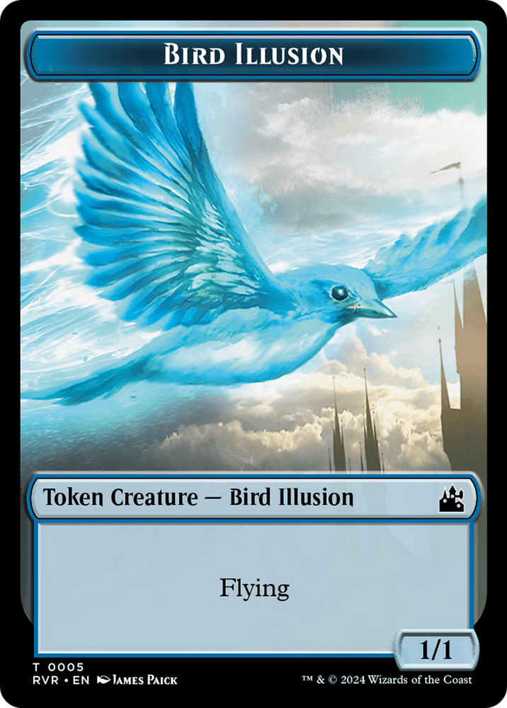 Goblin (0008) // Bird Illusion Double-Sided Token [Ravnica Remastered Tokens] Magic: The Gathering