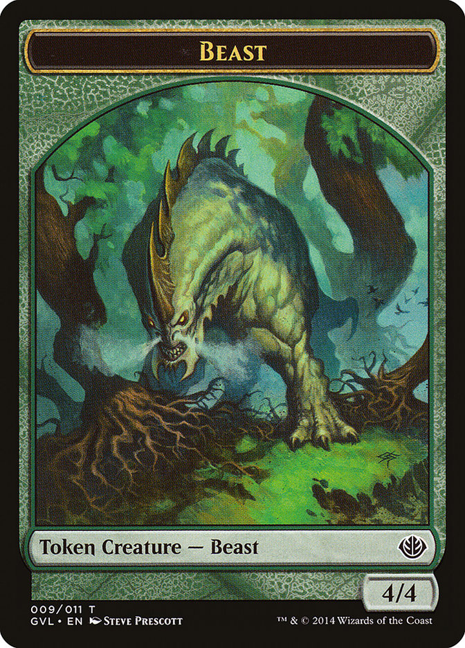 Beast Token (009/011) (Garruk vs. Liliana) [Duel Decks Anthology Tokens] Magic: The Gathering