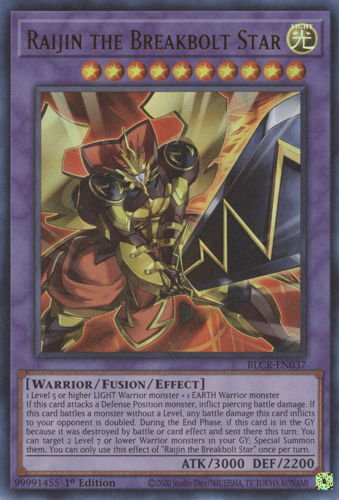 Raijin the Breakbolt Star [BLCR-EN037] Ultra Rare Yu-Gi-Oh!