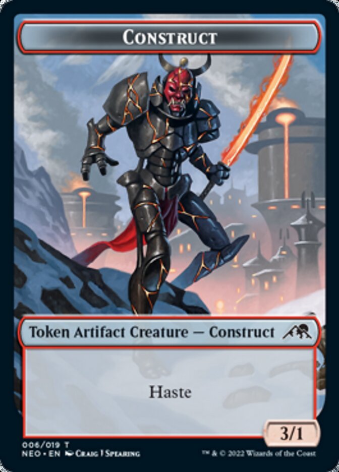 Spirit (002) // Construct (006) Double-Sided Token [Kamigawa: Neon Dynasty Tokens] Magic: The Gathering