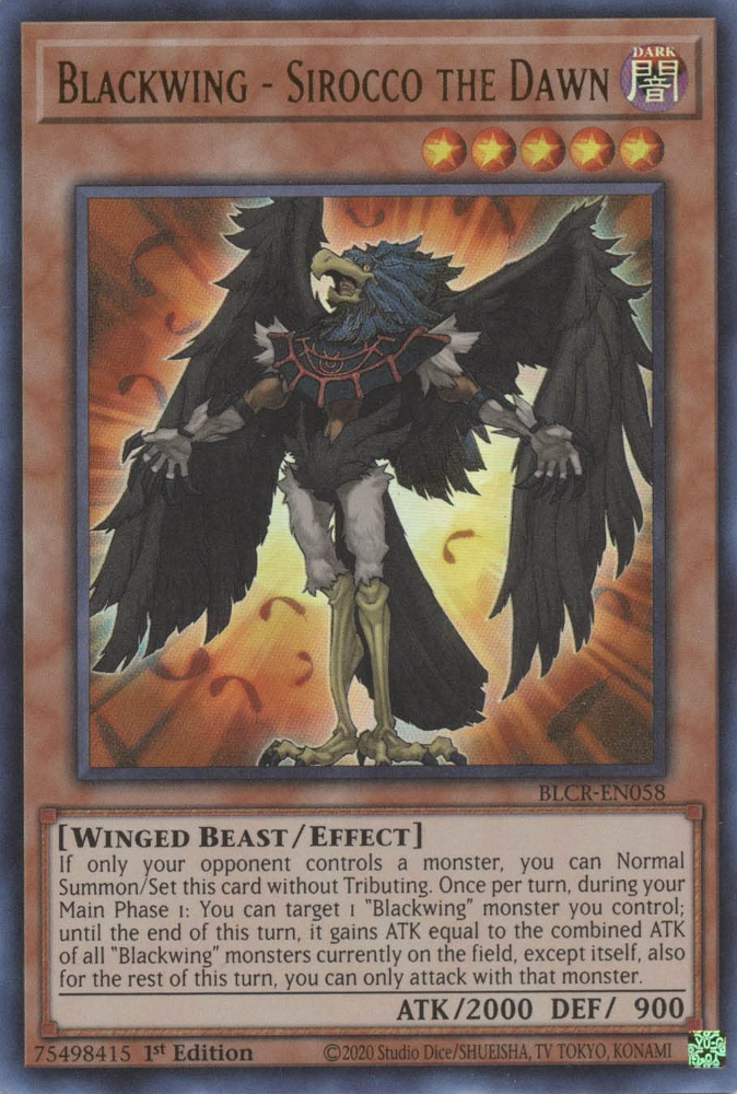 Blackwing - Sirocco the Dawn [BLCR-EN058] Ultra Rare Yu-Gi-Oh!