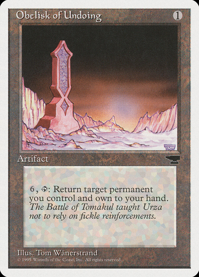 Obelisk of Undoing [Chronicles] Magic: The Gathering