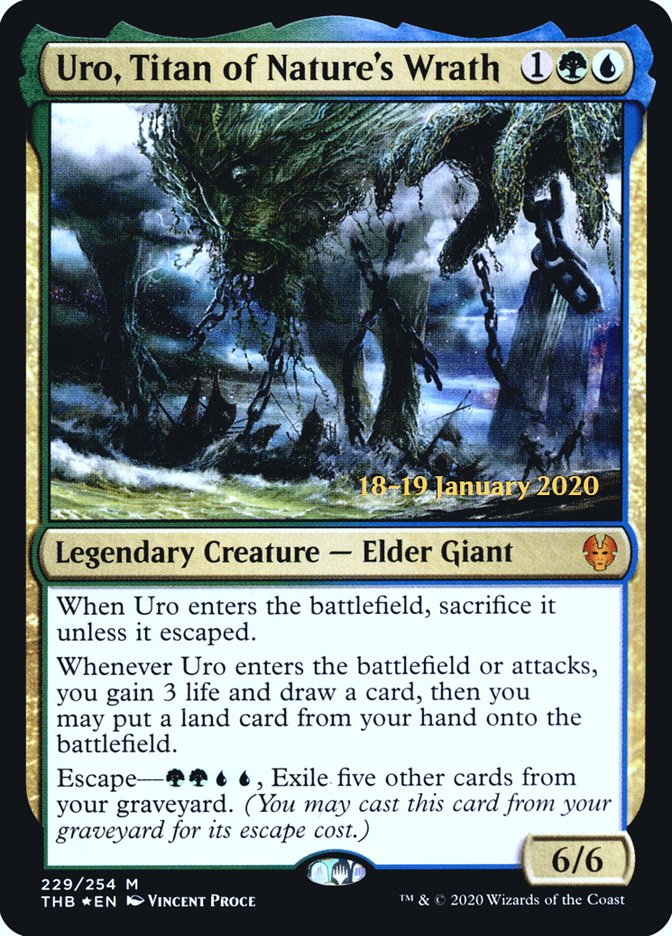 Uro, Titan of Nature's Wrath [Theros Beyond Death Prerelease Promos] Magic: The Gathering