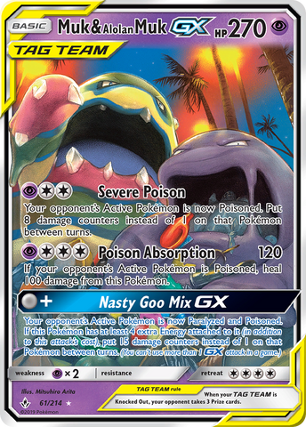 Muk & Alolan Muk GX (61/214) [Sun & Moon: Unbroken Bonds] Pokémon