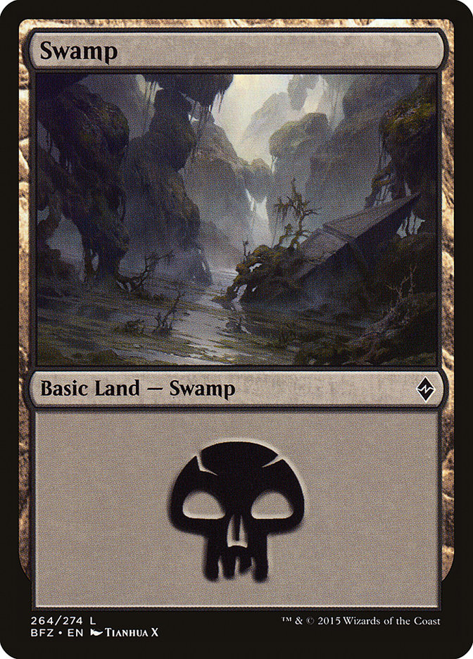 Swamp (264a) [Battle for Zendikar] Magic: The Gathering