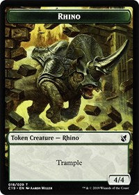 Rhino // Egg Double-Sided Token [Commander 2019 Tokens] Magic: The Gathering