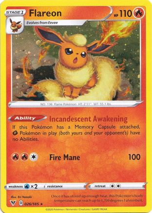 Flareon (026/185) (Cosmos Holo) [Sword & Shield: Vivid Voltage] Pokémon