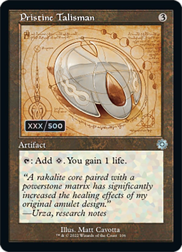 Pristine Talisman (Retro Schematic) (Serial Numbered) [The Brothers' War Retro Artifacts] Magic: The Gathering