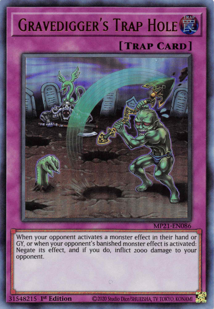 Gravedigger's Trap Hole [MP21-EN086] Ultra Rare Yu-Gi-Oh!