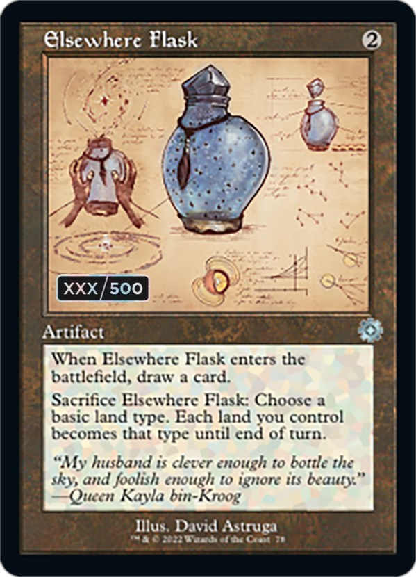 Elsewhere Flask (Retro Schematic) (Serial Numbered) [The Brothers' War Retro Artifacts] Magic: The Gathering