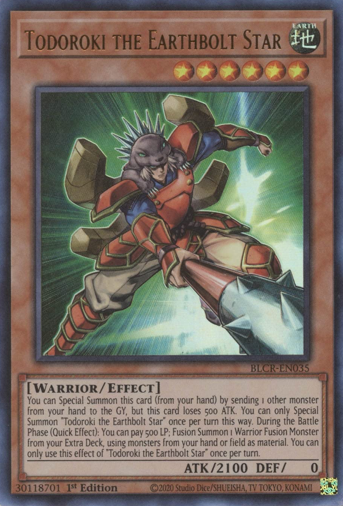 Todoroki the Earthbolt Star [BLCR-EN035] Ultra Rare Yu-Gi-Oh!