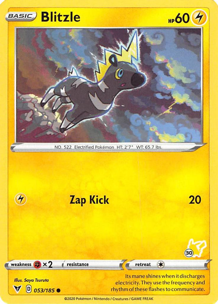 Blitzle (053/185) (Pikachu Stamp #30) [Battle Academy 2022] Pokémon